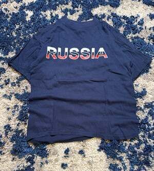 Dimple Russia Graphic T-Shirt Navy Blue Size Medium